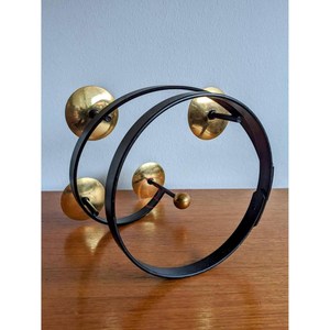 Unique Black Decorative Metal Candelabra <b>Holder</b> with Candle Jar for Christmas Parties and Wedding Tabletop Decorations - Product Image 5