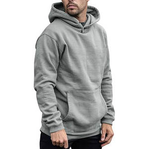 Sweat à capuche pour homme Couleur unie Couleur pure Bas côtelé Sweat à capuche Dernier modèle Hiver Pull personnalisé pour homme Marque privée Sweats à capuche de grande taille - Product Image 1