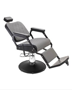 Fauteuil de Barbier Hydraulique avec Repose-Pieds Réglable, Inclinable, Mobilier de Salon en Similicuir, Design Industriel, Base pour Salon de Coiffure, Garantie 3 Ans - Product Image 2