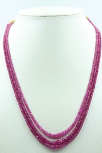 Tự nhiên mozok <span class=keywords><strong>Ruby</strong></span> mặt rondelle Vòng cổ 3 sợi đính cườm với đá quý lỏng lẻo - Product Image 2