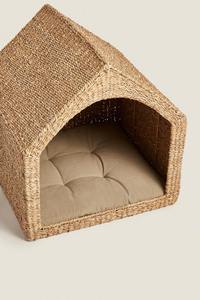 Maison pour animaux de compagnie en osier tressé à la main, écologique, abri pour chat et chien tissé à la main, fournisseur en gros, design naturel bon marché - Product Image 5