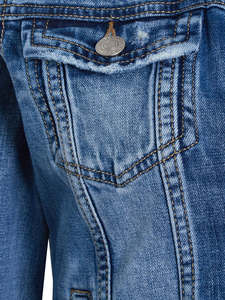 Women Cropped Denim Jacket Ladies Jeans Cropped Jacket Blue Long <b>Sleeve</b> 2 Front Pockets Jeans Jackets OEM Serviced Design - Product Image 5