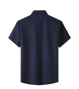 Personalizada de alta calidad 100% algodón Slim Fit Stretch Poplin vestido camisa Casual Formal último Color sólido hombres camiseta - Product Image 3