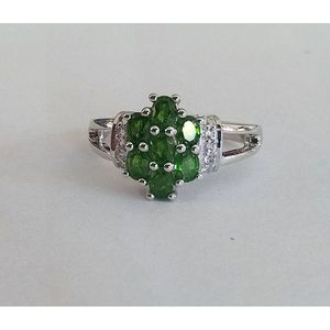 Bague artisanale en argent sterling 925 pour femme, avec diopside chromé naturel, topaze blanche et perle taillée, bijoux à porter au quotidien de Shah Gems - Product Image 1