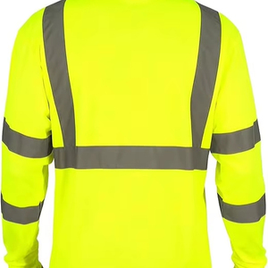 Camisas de Manga Larga de Alta Visibilidad para Hombre, Camisas de Trabajo Reflectantes con Bolsillo Delantero - Product Image 3