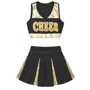 Uniforme de pom-pom girl sans manches de nouveau style direct d'usine 100% ensembles imprimés de vêtements de sport en polyester - Product Image 2