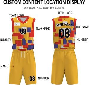 Uniforme de basket-ball léger pour adultes Style unique Couleur unie Haute qualité Ensemble grande taille respirant - Product Image 6