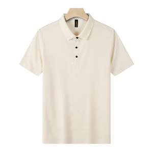 Polo informal de manga corta para hombre, Camiseta básica ajustada, camiseta de color sólido, camisetas de mezcla de algodón y poliéster para hombre, polos básicos - Product Image 1