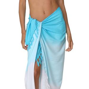 ผ้าโสร่งโพลีเอสเตอร์100% สีพื้นผ้าคลุมไหล่ชายหาดเซ็กซี่ขนาดพลัสไซส์ชุดว่ายน้ำสำหรับคุณแม่ออกกำลังกายเล่นฟิตเนสขายดีผ้าบาติกลายดอกไม้ - Product Image 5