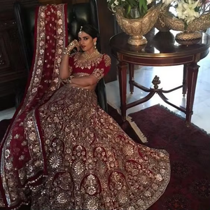 Robe de mariée avec Lehenga, magnifique tenue en pierre, ornée de perles de cristal, fonctionne pour mariage, tendance, 2021 - Product Image 3