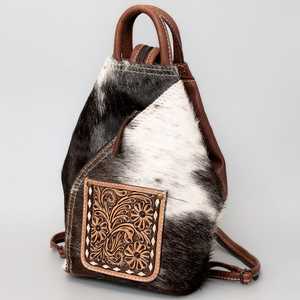 Sac bandoulière en cuir véritable de qualité supérieure, style bohème, avec pompon et fermeture éclair, motif automne, prix de gros - Product Image 4