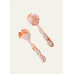 Meilleures ventes, service de salade en résine à long manche, ensemble de fourchettes et de cuillères en résine pour le dîner, 2 pièces, meilleur prix pour les occasions de mariage - Product Image 1