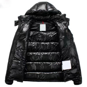 À la mode à la mode coupe-vent doudoune brillant épais hiver brillant expédiable à capuche hommes bouffantes vestes - Product Image 5