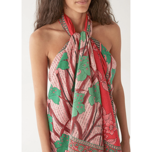 Maison Hotel Nestor Sarong Carmine - Traje de Baño de Algodón Holgado sin Mangas con Cuello Halter - Product Image 2