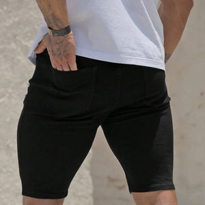 Vente en gros de shorts en jean Oem pour hommes personnalisés shorts en jean skinny noirs pour hommes respirants taille moyenne à séchage rapide de haute qualité - Product Image 5