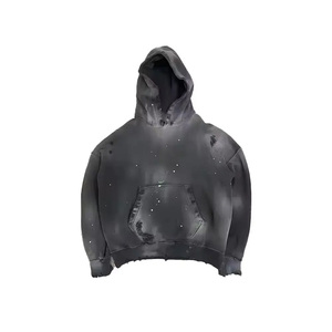 Sudadera con capucha desgastada de mezcla de algodón básico transpirable de alta calidad para hombres Sudadera con capucha de lavado ácido de bajo precio - Product Image 1