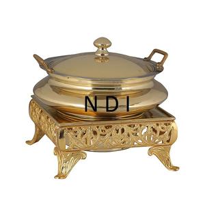 Fournitures de luxe pour restaurants et hôtels Réchaud à nourriture Buffet Serveur Chauffe-plat en acier inoxydable Finition plaquée or - Product Image 1