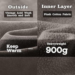 Sudaderas Casuales de Invierno para Hombre, Color Sólido, 100% Algodón, Impermeables, con Bolsillo de Forro Polar, Corte Regular - Product Image 6