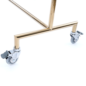 Exhibidores de Ropa con Marco de Acero Inoxidable y Acabado Dorado para Tiendas de Ropa, Publicidad, Venta al por Menor, con <span class=keywords><strong>Ruedas</strong></span> y Perchas - Product Image 6