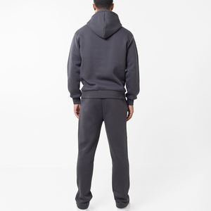 ชุดวอร์มผ้าฝ้ายแบบสวมหัวสำหรับผู้ชายชุดวอร์ม2ชิ้นแบบสวมหัวทรงโอเวอร์ไซส์สำหรับผู้ชาย - Product Image 6