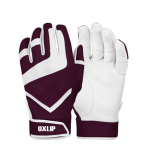 Hot Sale New Design Real Leather Left <b>Hand</b> Softball Batting Gloves Strong <b>Grip</b> Size Kids Youth Adult - Product Image 1