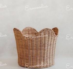 ตะกร้าหวายสานแบบสานธรรมชาติทรงเปลือกหอยดีไซน์ใหม่เป็นมิตรกับสิ่งแวดล้อม - Product Image 3