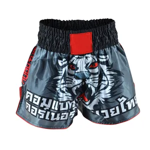 Pantalones cortos holesale muay thai para boxeo, shorts kickboxing fight muay thai, bañadores de boxeo transpirables personalizados para hombre