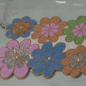 Chemin de Table perlé de haute qualité du fournisseur et de la fabrication en vrac de l'inde par réfractex fabriqué en inde pour la meilleure qualité et L - Product Image 1