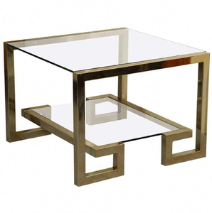 Cadre de table basse moderne en métal en forme de tambour avec design martelé Dessus en verre en marbre Meilleures ventes Looks modernes 2021 pour vivre - Product Image 6