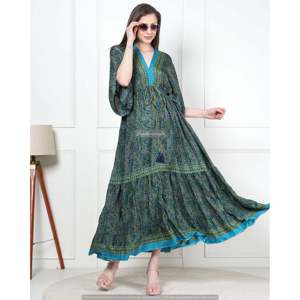 Robe longue en soie faite à la main pour femme, taille élastique élégante, taille XS, respirante, avec fermeture éclair, idéale pour les loisirs, les invitées de mariage, ODM - Product Image 5