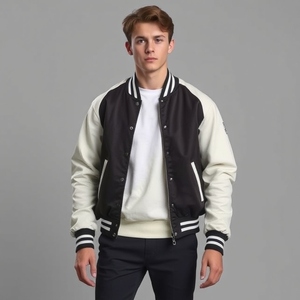 Veste universitaire en laine matelassée épaisse et chaude : manches en cuir, patchs de logo personnalisés, nouveau style, qualité supérieure, prix de gros - Product Image 3