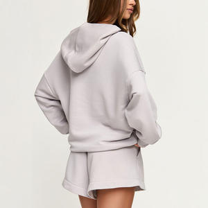 เสื้อสเวตเชิ้ตมีฮู้ดแบบซิปชุดสั้นทำจากผ้าฝ้ายผสมโพลีผ้าเทอร์รี่หรือขนแกะฝรั่งเศสพร้อมป้ายโลโก้ส่วนตัว - Product Image 5