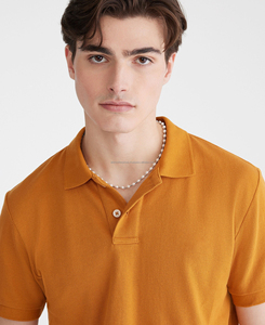 T-shirt à manches mi-longues coupe ajustée pour homme 100% coton Tenue décontractée d'été boutonnée pour polo Design Vente en gros - Product Image 3