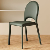 Chaise de salle à manger en cuir style crème OEM pour la maison, design moderne, chaise de dîner stable pour la maison, le bureau et le bar à domicile