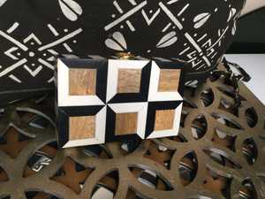 Nouveau accessoire de mode femmes mignon sac résine bleu rayé dîner sac à main femme mariage soirée sac à la mode fête boîte pochette sac à main - Product Image 4