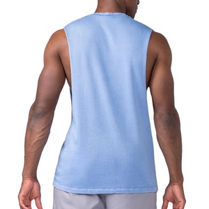 Ropa de Gimnasio, Chaleco con Aberturas Laterales, Corte Regular, Alta Calidad, Ropa Deportiva para Correr, Top Deportivo para Actividades al Aire Libre, Camiseta sin Mangas de Algodón Oversize - Product Image 3