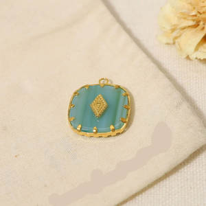 New Design Macrame Children's Classic Pendant Pink Chalcedony Size 10X15MM Oval Shape Bezel Set Golden Color Gift Jewelry - Product Image 4