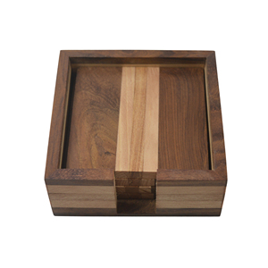 ที่รองแก้วไม้วอลนัทสีน้ำตาลเข้มดีไซน์คลาสสิกจานรองแก้วพร้อมผิวเคลือบธรรมชาติสำหรับตกแต่งบ้านและโรงแรม - Product Image 5