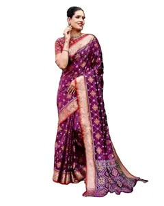 Fulapari * ở đây chúng tôi đi kèm với phiên bản đặc biệt của lụa tơ tằm thuần túy ikkat sarees rất mềm và trọng lượng nhẹ ND dễ dàng để treo lên Saree