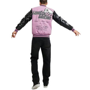 Chaqueta Universitaria de Invierno Personalizada para Hombre, Patrón de Letras Bordadas en Chenilla, Logotipo Frontal, Parche de Cuero Personalizado en la Manga, Chaquetas para Hombre - Product Image 4