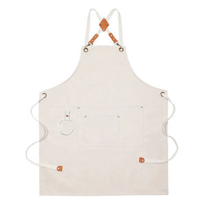 Venta al por mayor delantal de cuello babero de algodón retro Cross-Border con cordones en la cintura de lona con mangas cocina servicio de trabajo para el hogar restaurante - Product Image 3