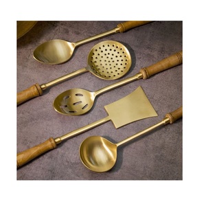 Espátula de latón macizo de calidad superior con acabado pulido suave Mango resistente y duradero para cocinar, servir, mezclar y usar en la cocina - Product Image 4