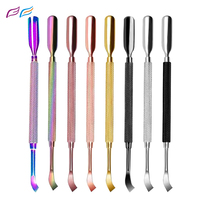 En gros 2pcs Ensemble Nail Art Cuillère Nail Cuticule Poussoir Outil De Manucure Nail Gel Vernis Dissolvant Cuticule Poussoir En Vrac
