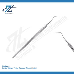 Dental William Probe Explorer Herramienta de examen dental de acero inoxidable manual de un solo extremo - Product Image 2