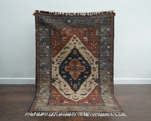 Handwoven Eco-Friendly <b>Boho</b> Persian Design <b>Rug</b> Jute Chenille Flat Pile with High Pile Height Stylish Home Decor - Product Image 1