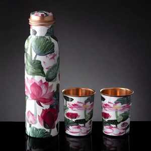 Lot de 2 bouteilles authentiques en cuivre pur pour des bienfaits ayurvédiques pour la santé, parfaites pour le yoga en salle de sport et le bureau - Product Image 4