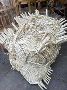 Ventilador de mano de bambú de alta calidad, ventilador de mano de hoja de palma, decoración de pared Vintage para el hogar, de Material Flexible - Product Image 4