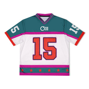 เสื้อเจอร์ซีย์อเมริกันฟุตบอลทรงโอเวอร์ไซส์ รุ่นปี 2025 สไตล์เรโทร สตรีทแวร์ ผ้าตาข่าย แขนสั้น พิมพ์ลายด้วยความร้อน ป้องกันรังสียูวี ระบายอากาศได้ดี - Product Image 2