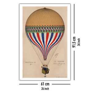 Póster del globo aerostático Le Tricolore E. Hamelin para decoración de pared - Product Image 1