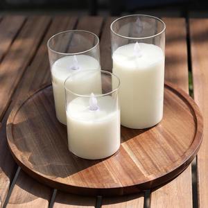 Plateau rond moderne en bois d'acacia, plateau de service décoratif en bois pour table basse et décoration intérieure, plateau de rangement en bois - Product Image 3